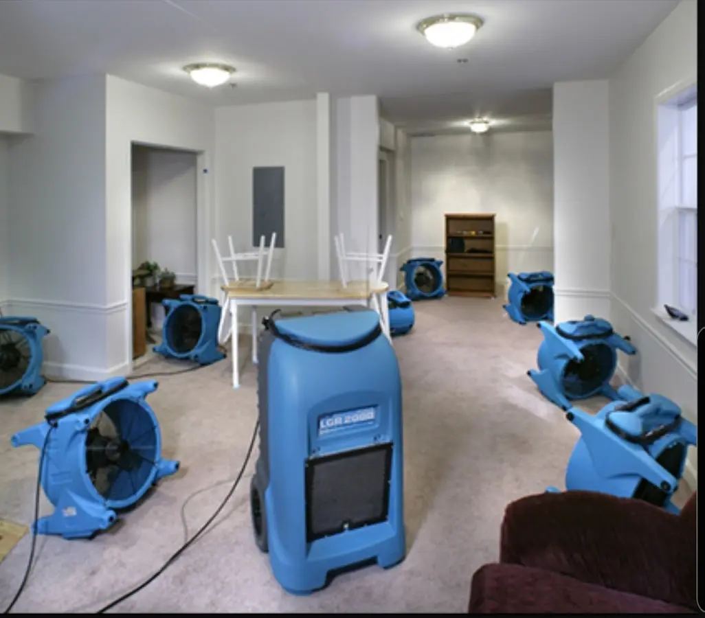 Air movers and dehumidifier setup for Water Extraction & Removal in Bound Brook