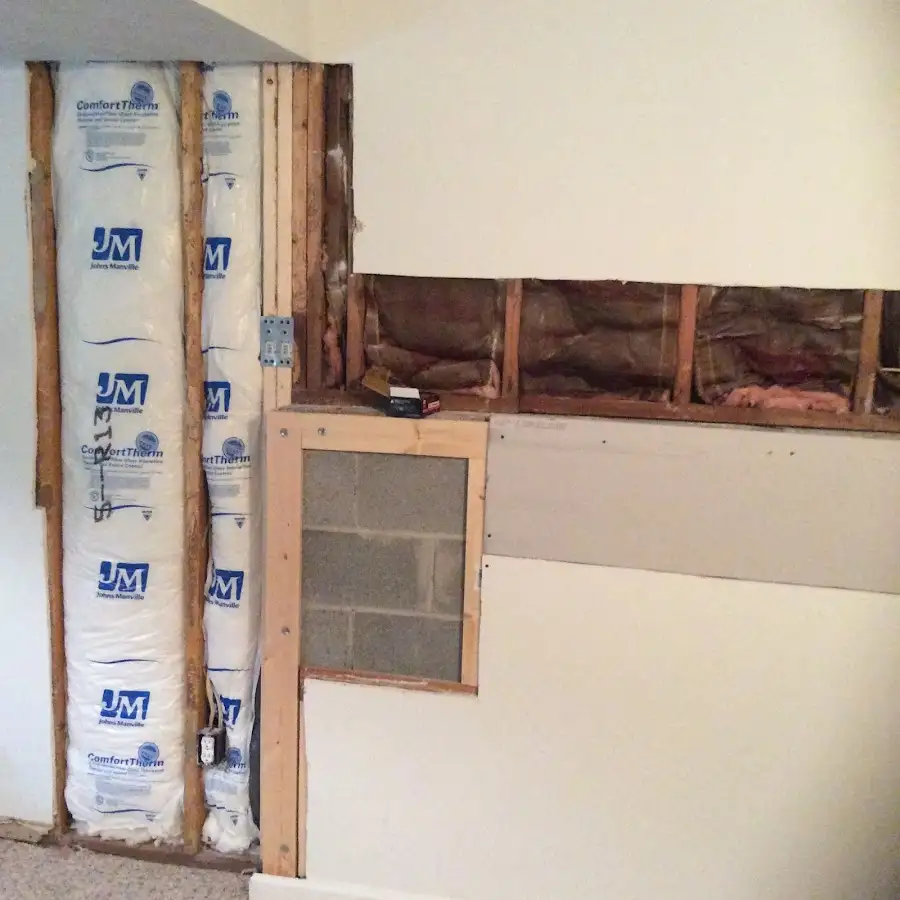 Wall insulation replacement during Structural Drying in Bound Brook